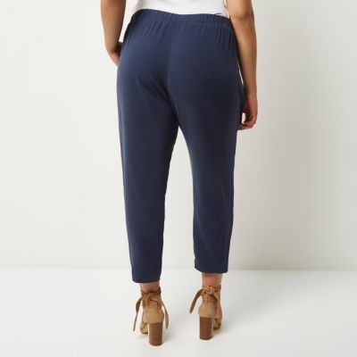 RI Plus navy tapered trousers